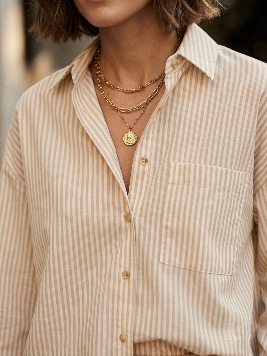 Striped Shirt with Tailored Pants