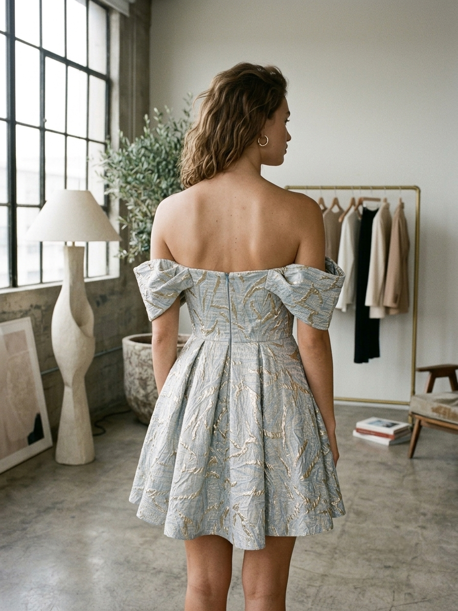 Jacquard Mini Dress