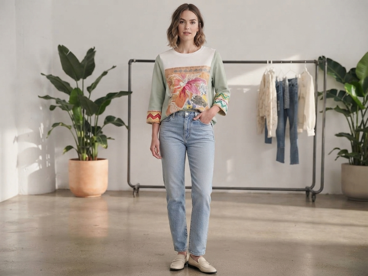 Patchwork Embroidered Blouse - Image 3