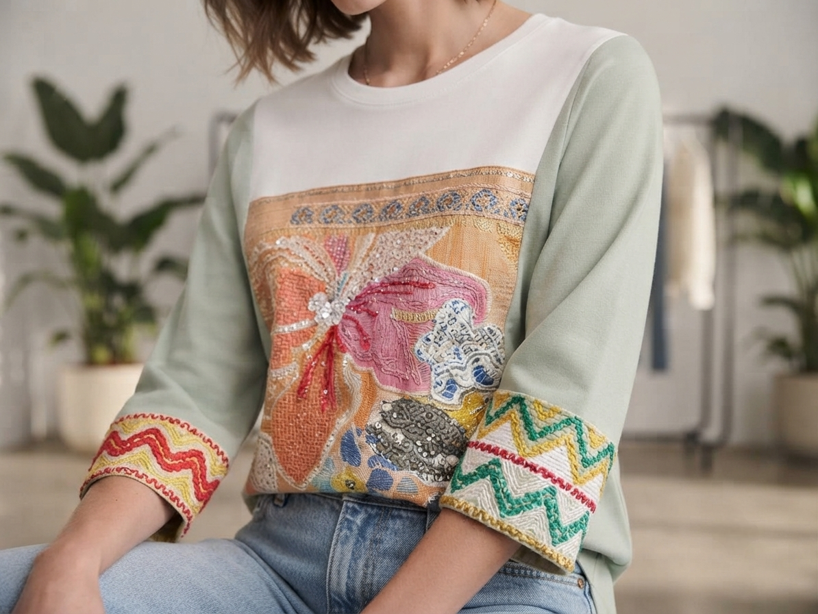 Patchwork Embroidered Blouse