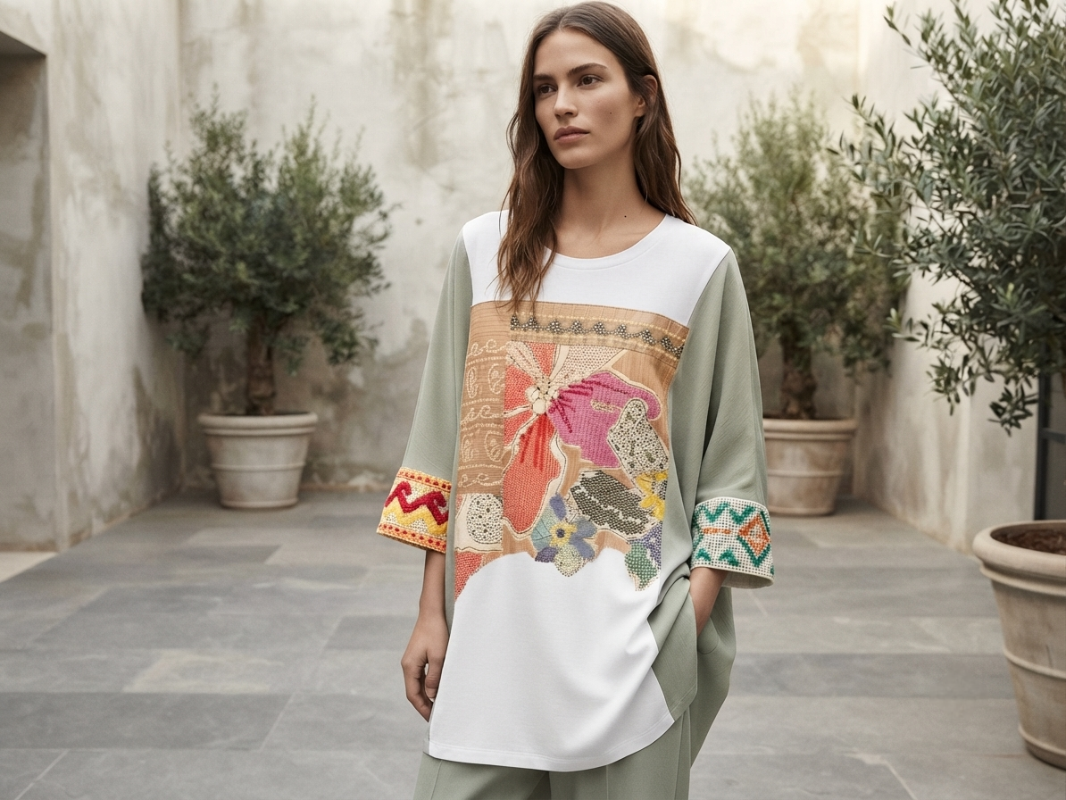 Patchwork Embroidered Blouse