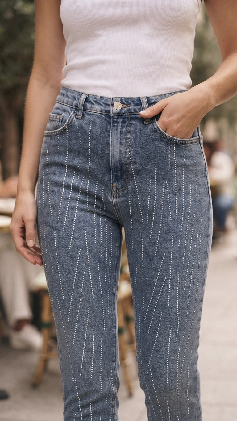 Embellished Slim Fit Jeans