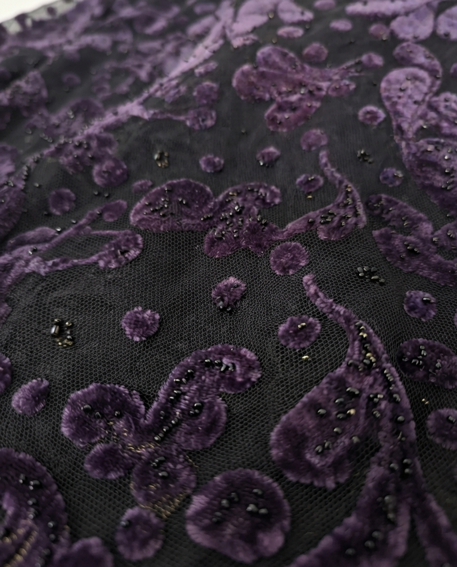 Beaded Velvet Abaya Set - Image 3
