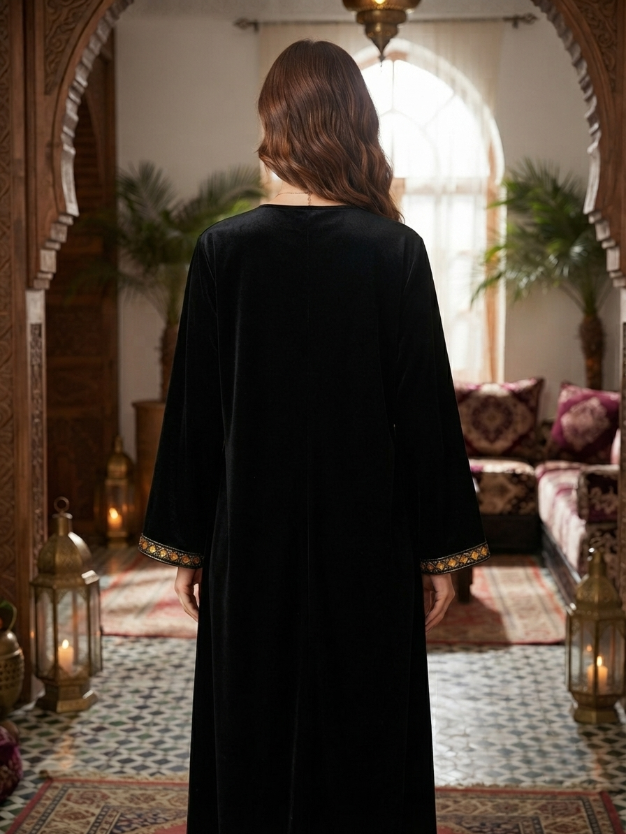 Embellished Black Abaya - Image 3