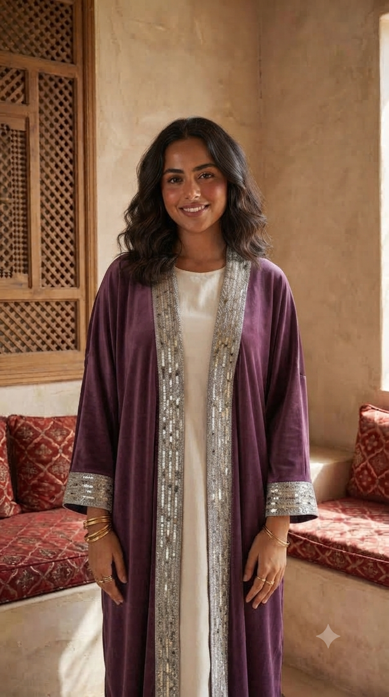 The Purple Velvet Abaya