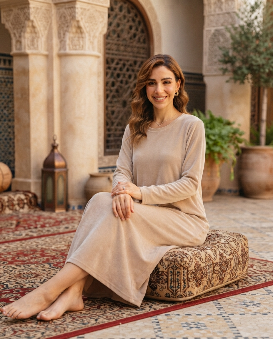 Basic Velvet Beige Dress