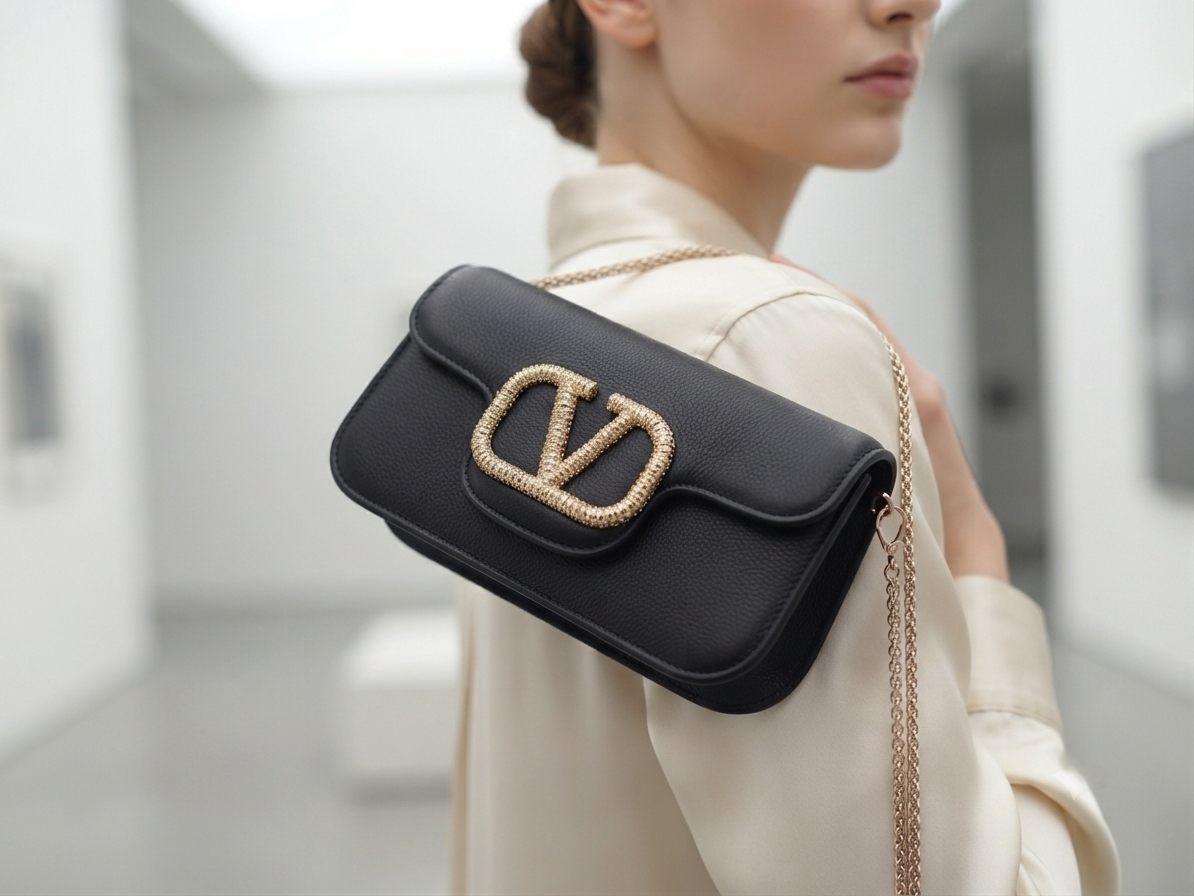 VLogo Signature Leather Shoulder Bag