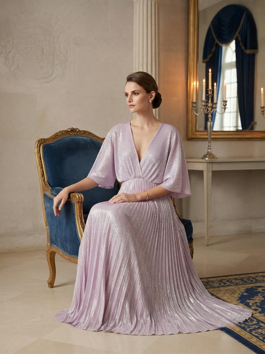Metallic pink dress