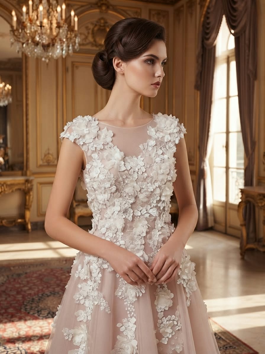 Royal Pink Floral Gown