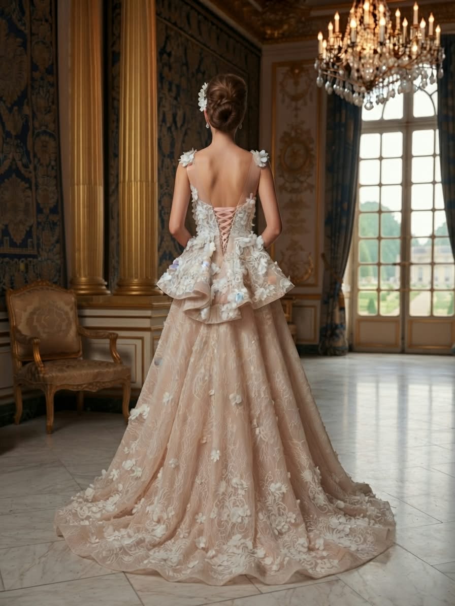 3D floral royal gown - Image 3