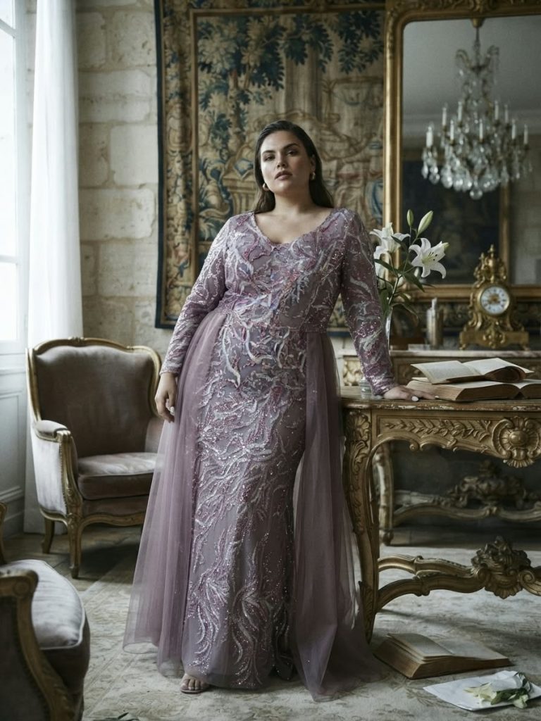 Elegant purple gown
