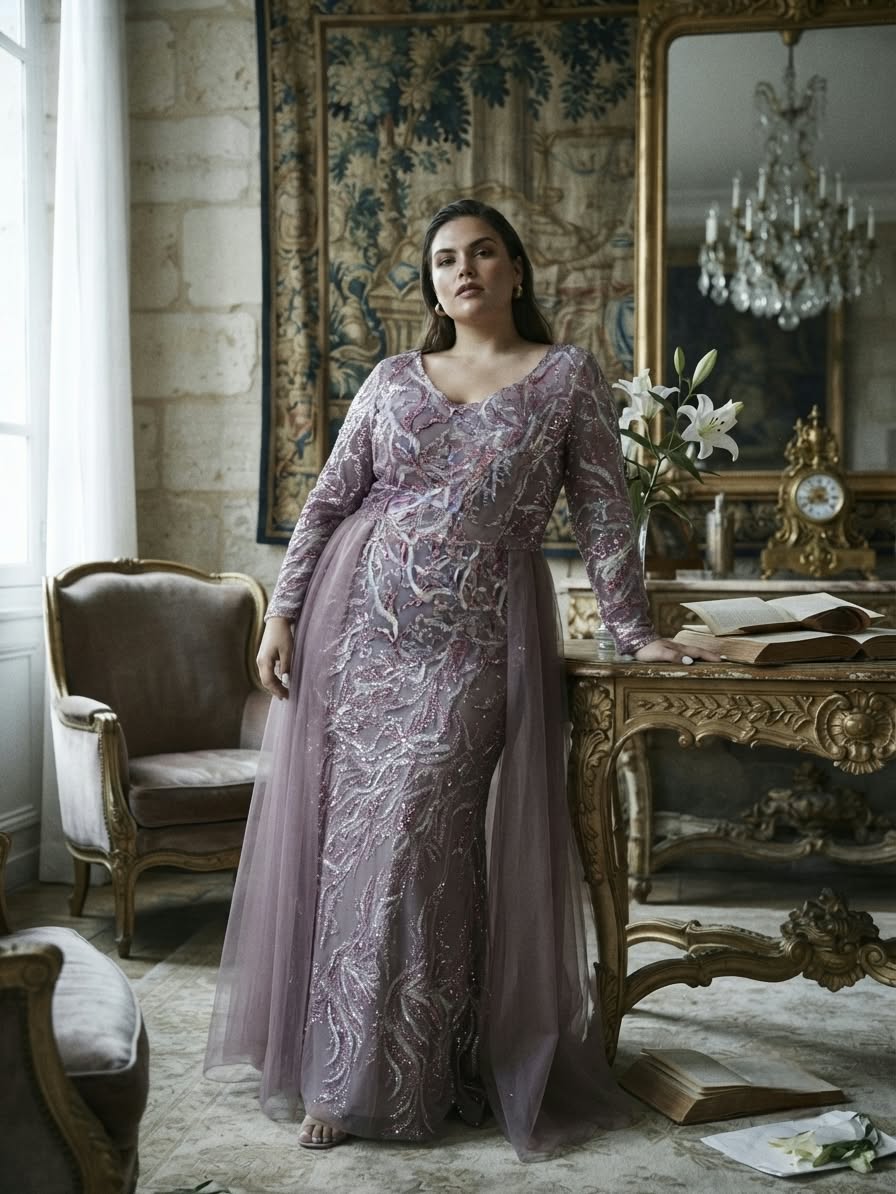 Elegant purple gown
