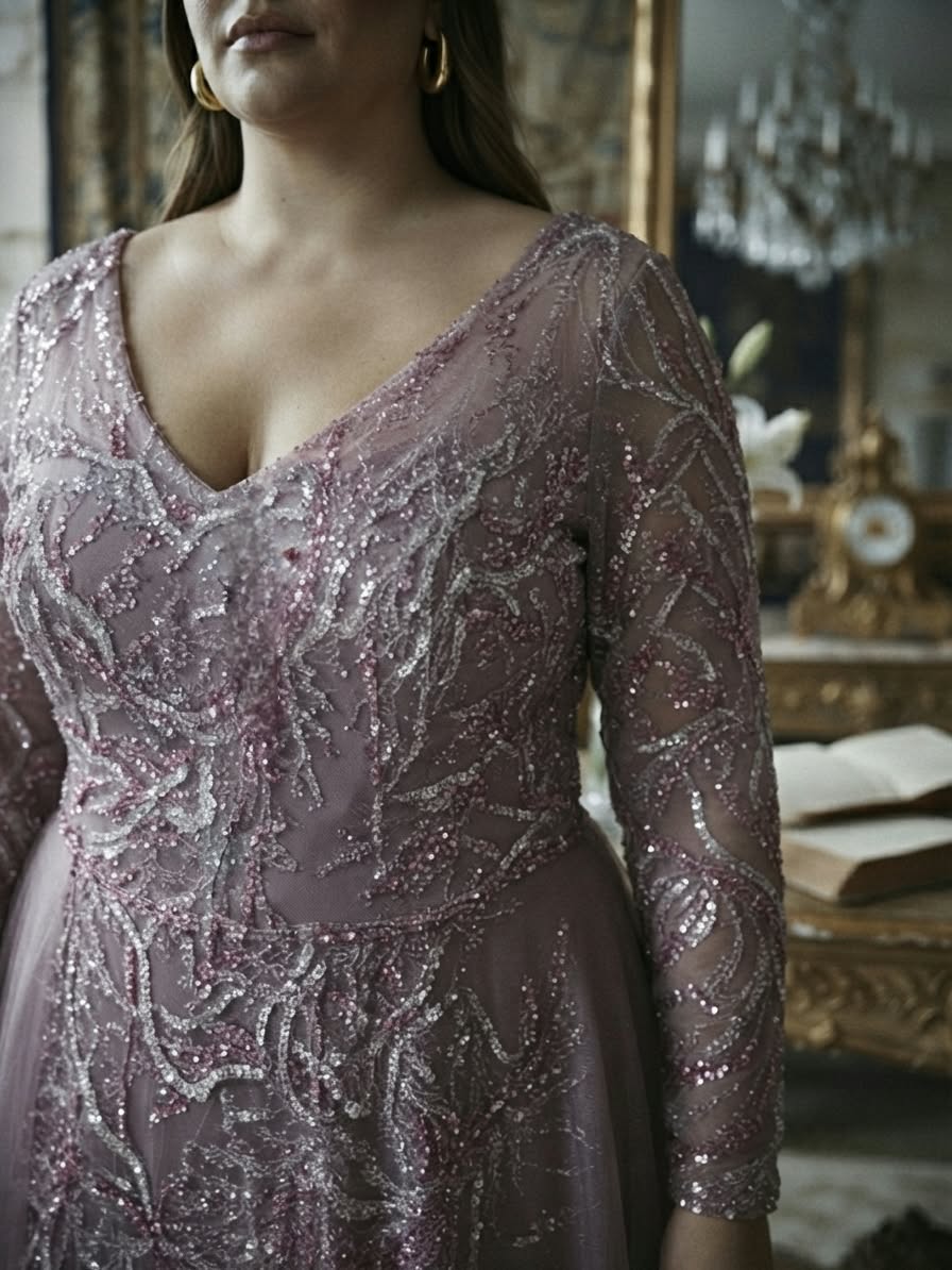 Elegant purple gown - Image 3