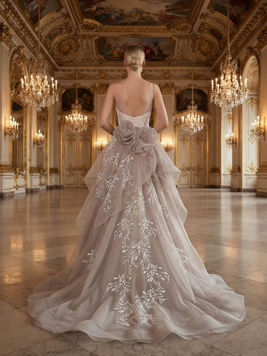 Evening gown with back bow