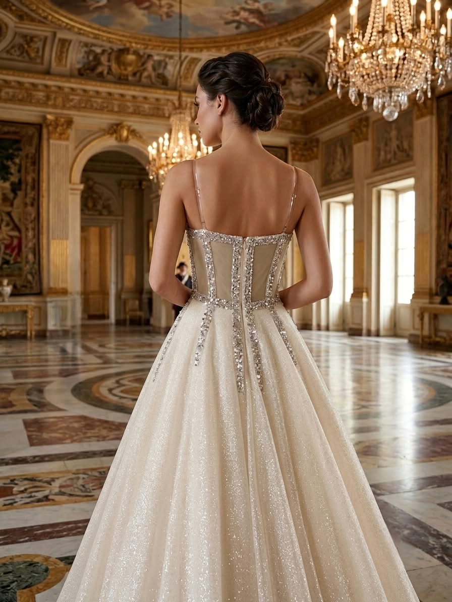 Royal off-white Gown - Image 3