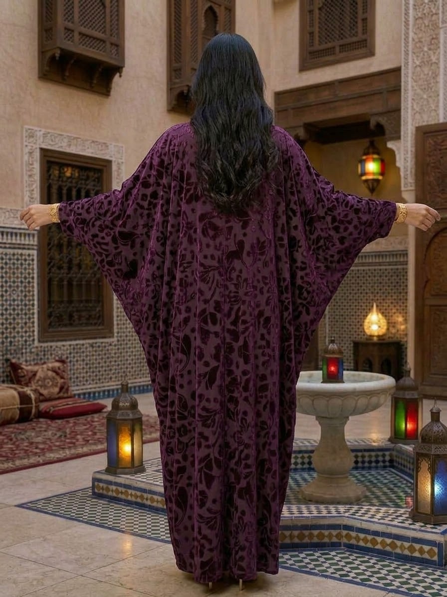 Velvet Plum Abaya - Image 3