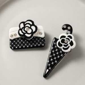 Black & White brooches